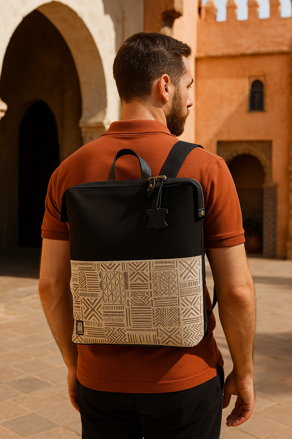 Sac à dos Caravane| Collection Exclusive | Moroccan Legacy - Bogolan Beige
