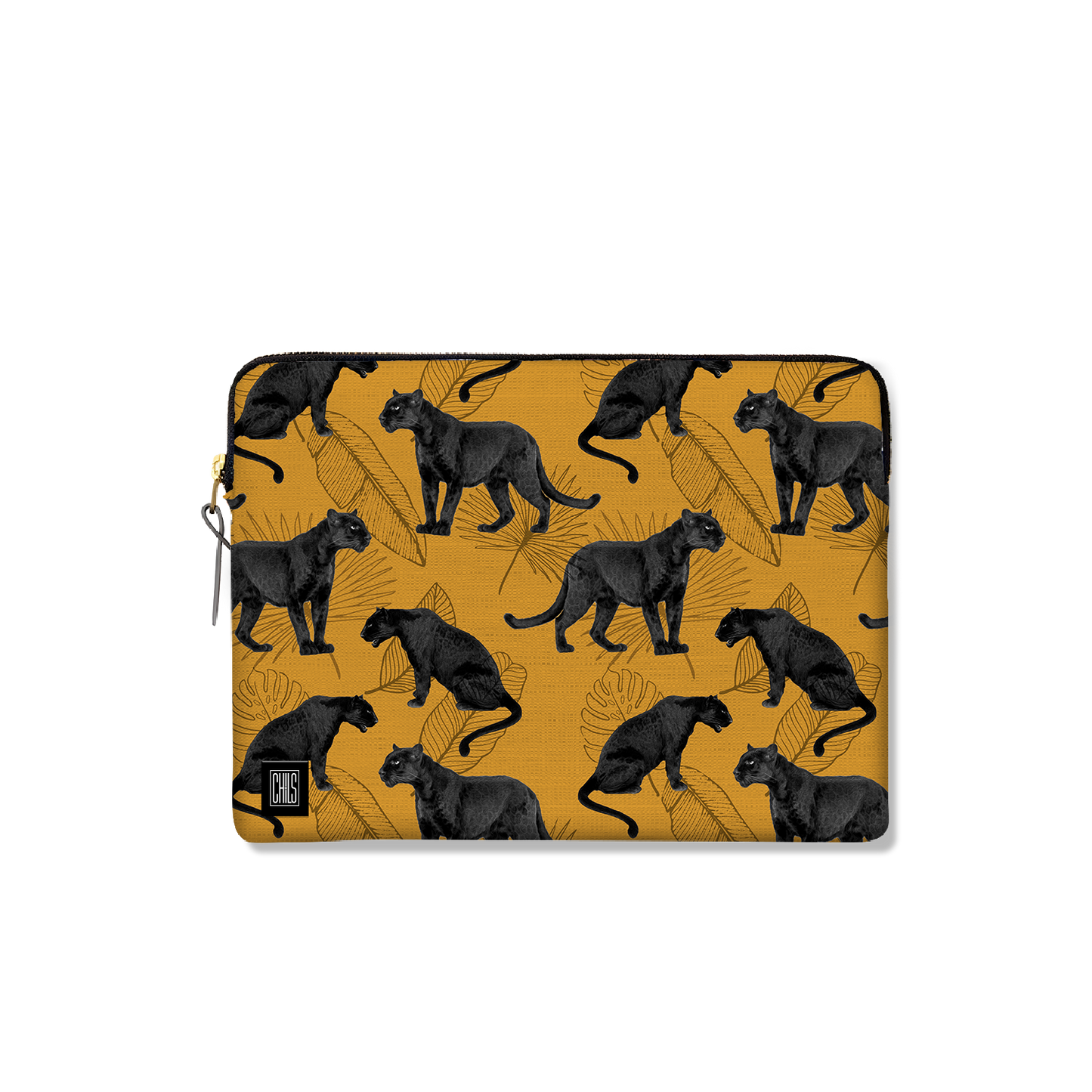 Housse Ordinateur & Tablette | Collection Jungle Savane | Panthères et Palmes