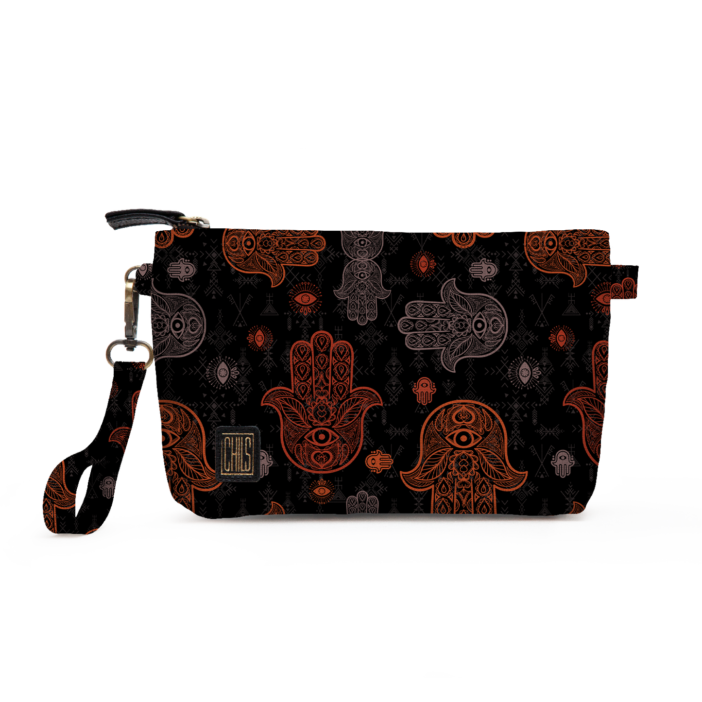 Trousse Vanity | Collection Berbère | Khmissa – Ombre Sacrée – Rouge & Gris