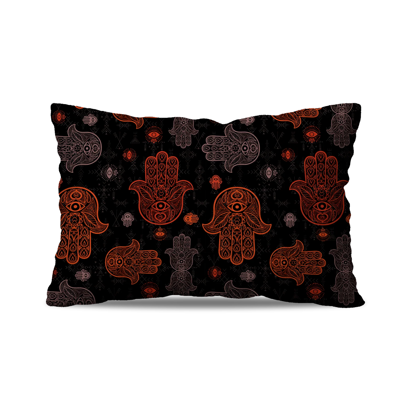 Coussin | Collection Berbère | Khmissa Ombre Sacrée – Rouge & Gris