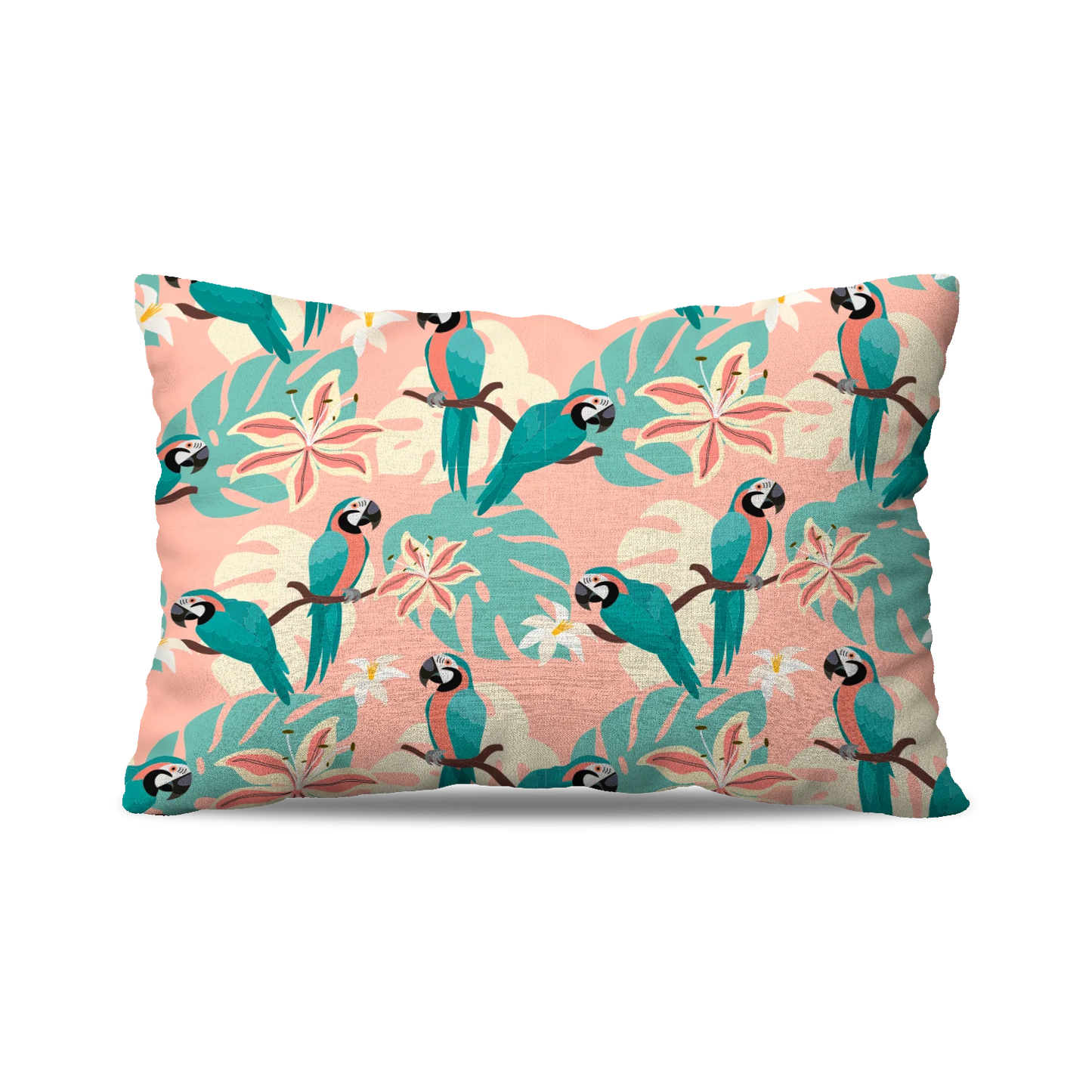 Coussin| Collection Floral | Perroquets Pastel