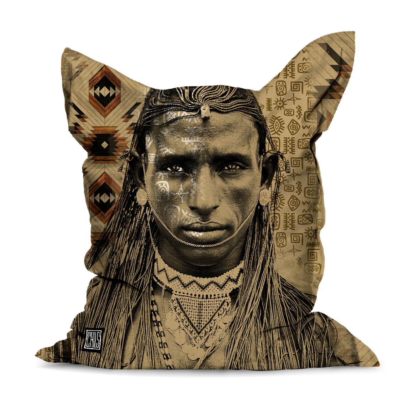 Pouf Géant | Collection African Ethnic | Guerrier des Savanes