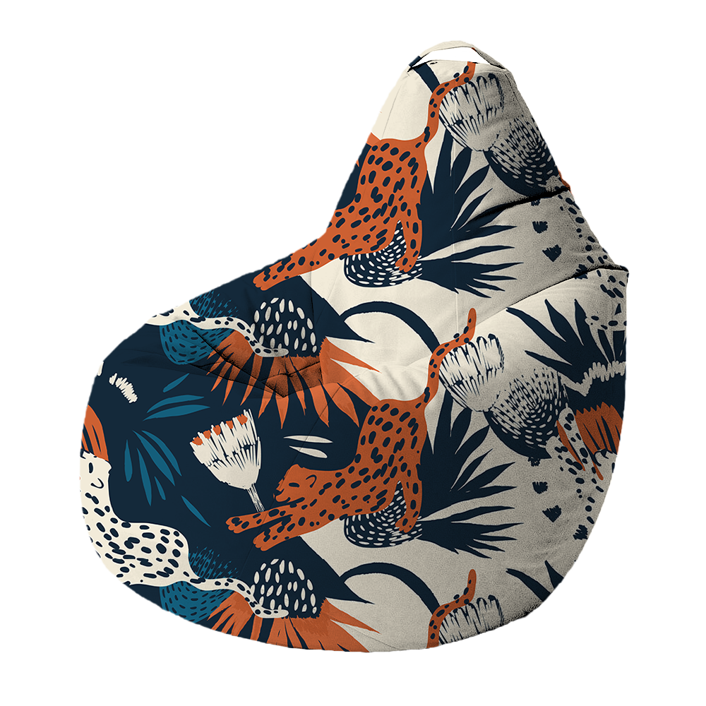 Bean Bag | Collection Floral | Félins Tropicaux