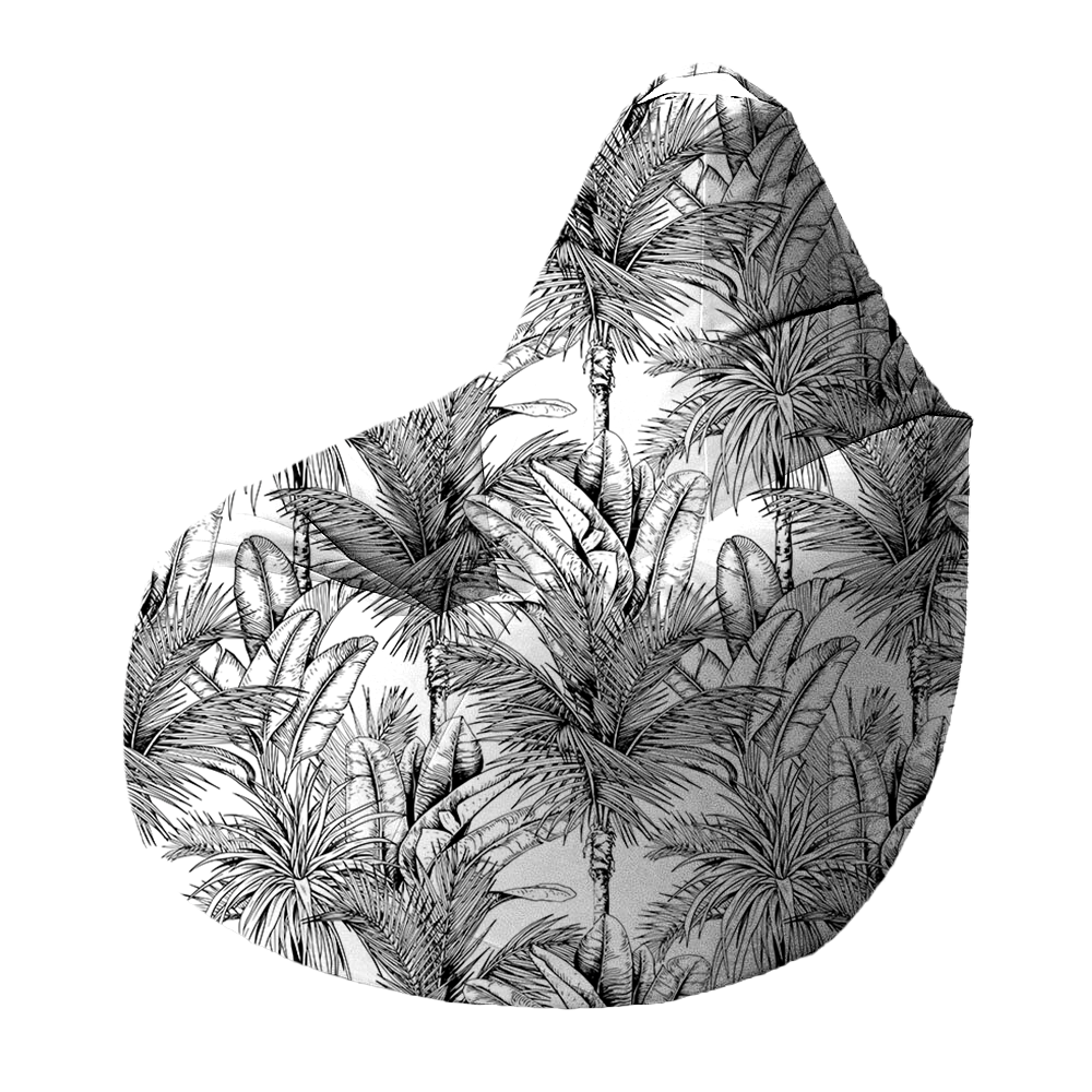 Bean Bag | Collection Tropical Ethnic | Tropiques Luxuriantes – Fond Blanc