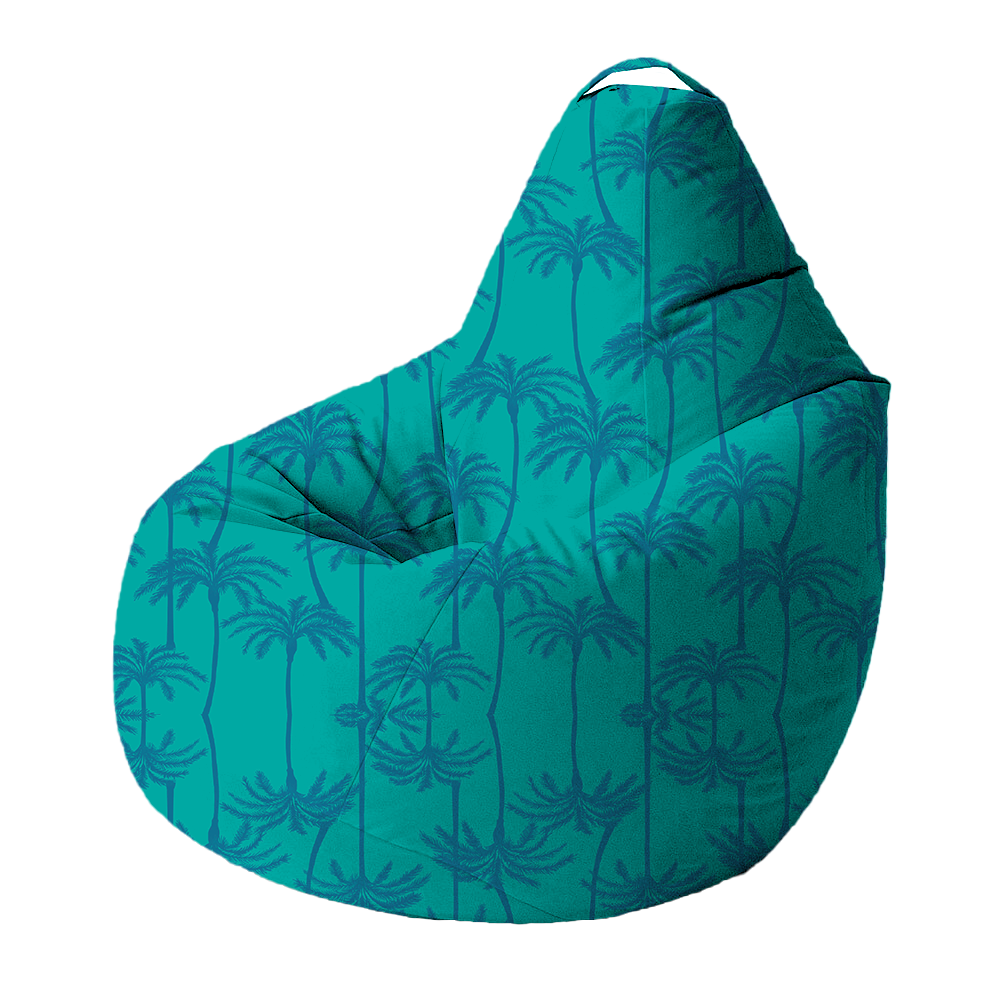 Bean Bag | Collection Summer Contrast | Palmiers Bleus sur Fond Turquoise
