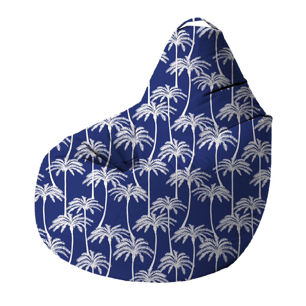 Bean Bag | Collection Summer Contrast | Palmiers Blancs – Fond Marine