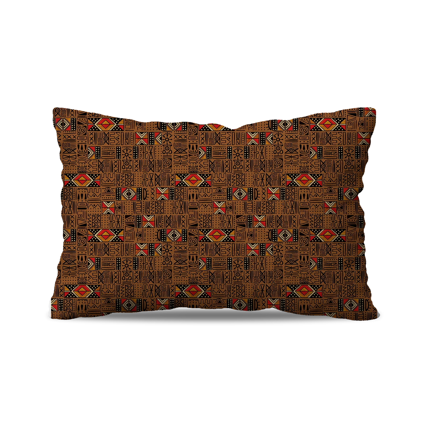 Coussin| Collection African Ethnic | Mélange Tribal – Brun & Rouge