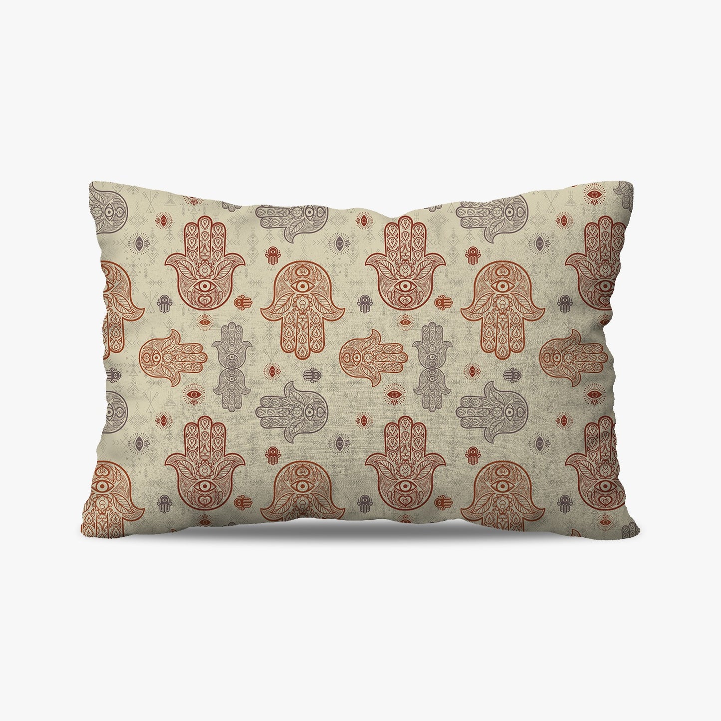 Coussin | Collection Berbère | Khmissa – Ombre Sacrée – Rouge & Lavande