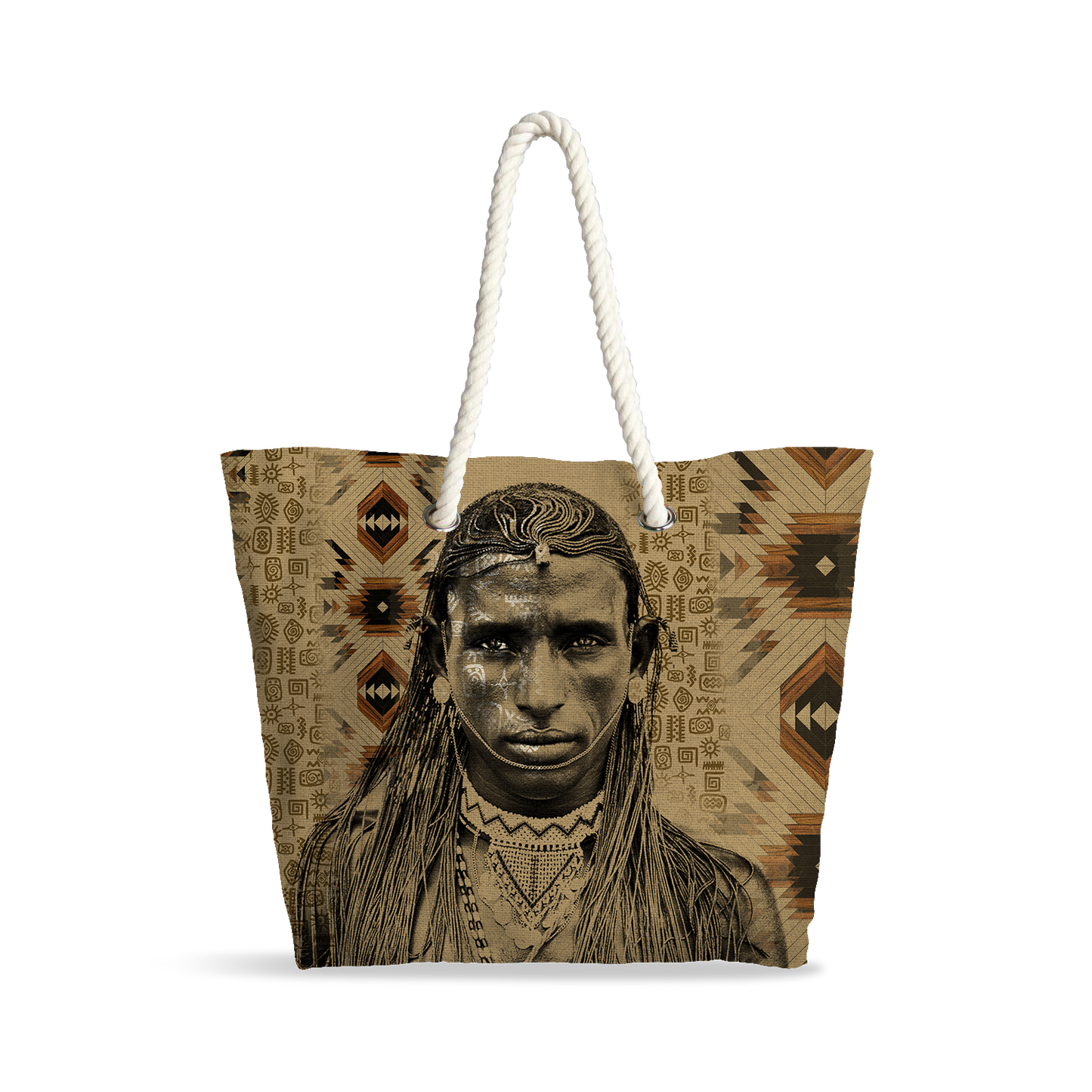 Sac Cabas | Collection African Ethnic | Guerrier des Savanes