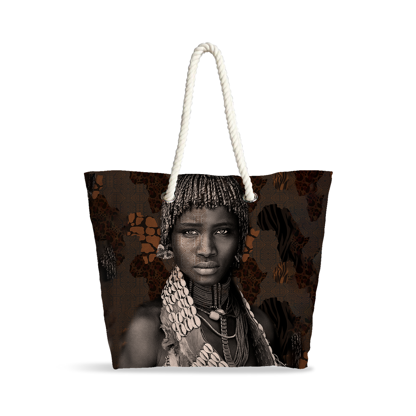 Sac Cabas | Collection African Ethnic | La Reine Peule – Profil