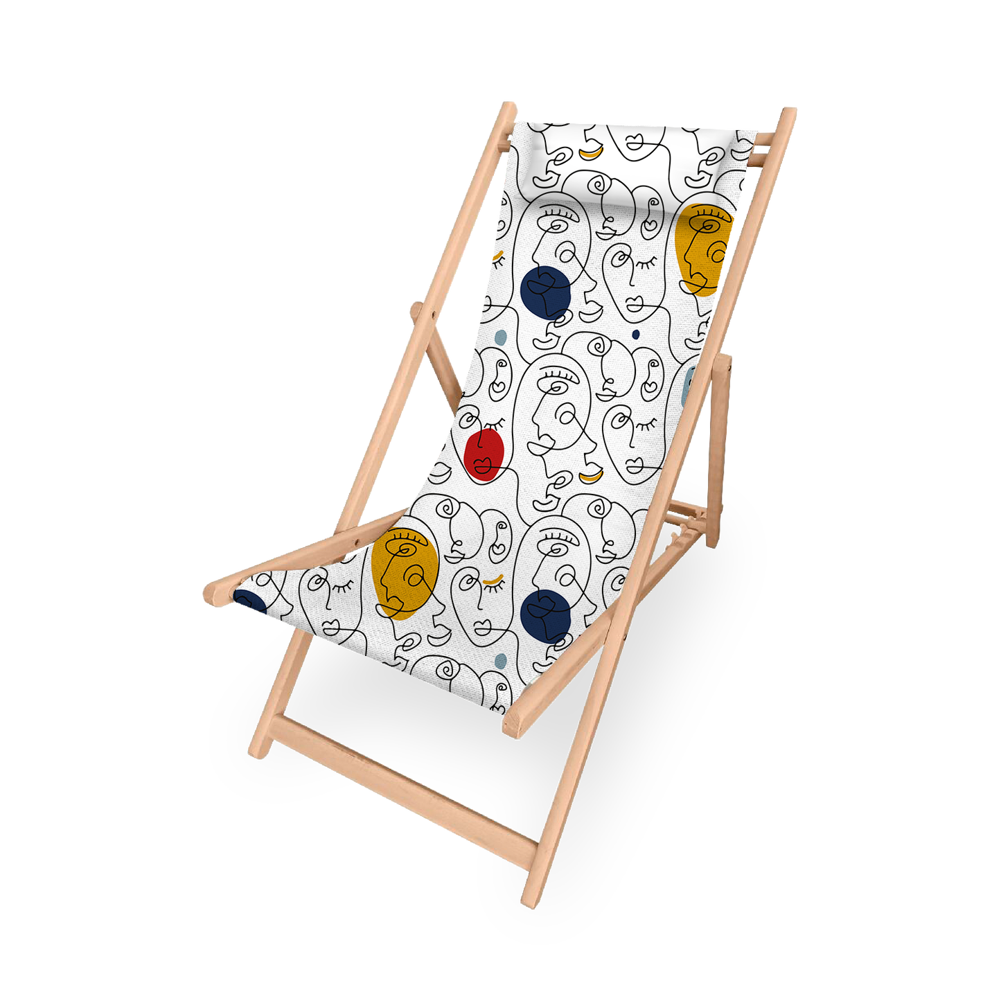 Chilienne | Collection One Line | Visages Arrondis Abstraits Colorés – Fond Blanc