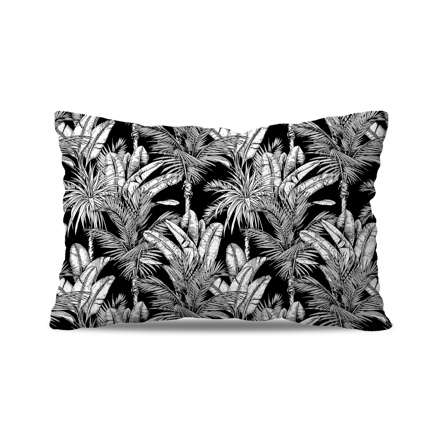 Coussin| Collection Tropical Ethnic | Tropiques Luxuriantes – Noir Intense