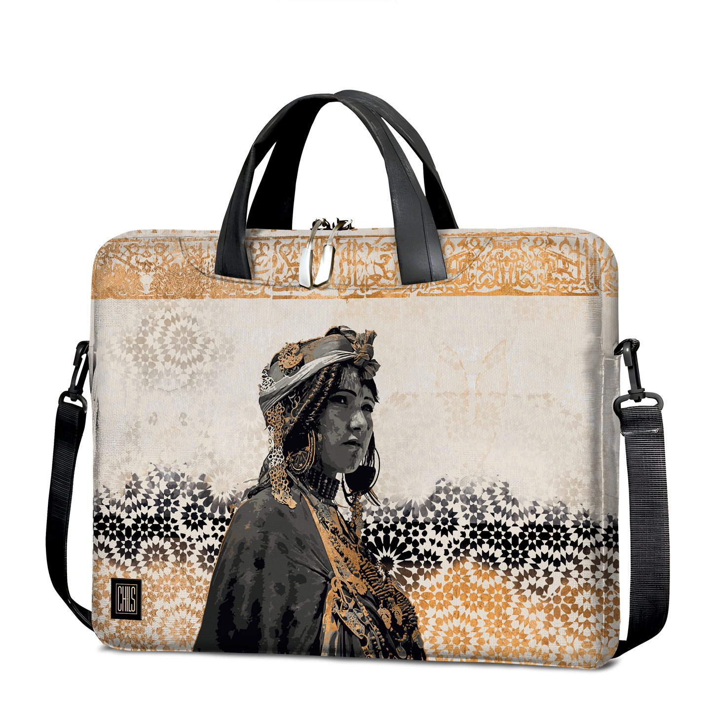 Sac à Bandoulière Ordinateur | Collection Berbère | La Berbère Noire