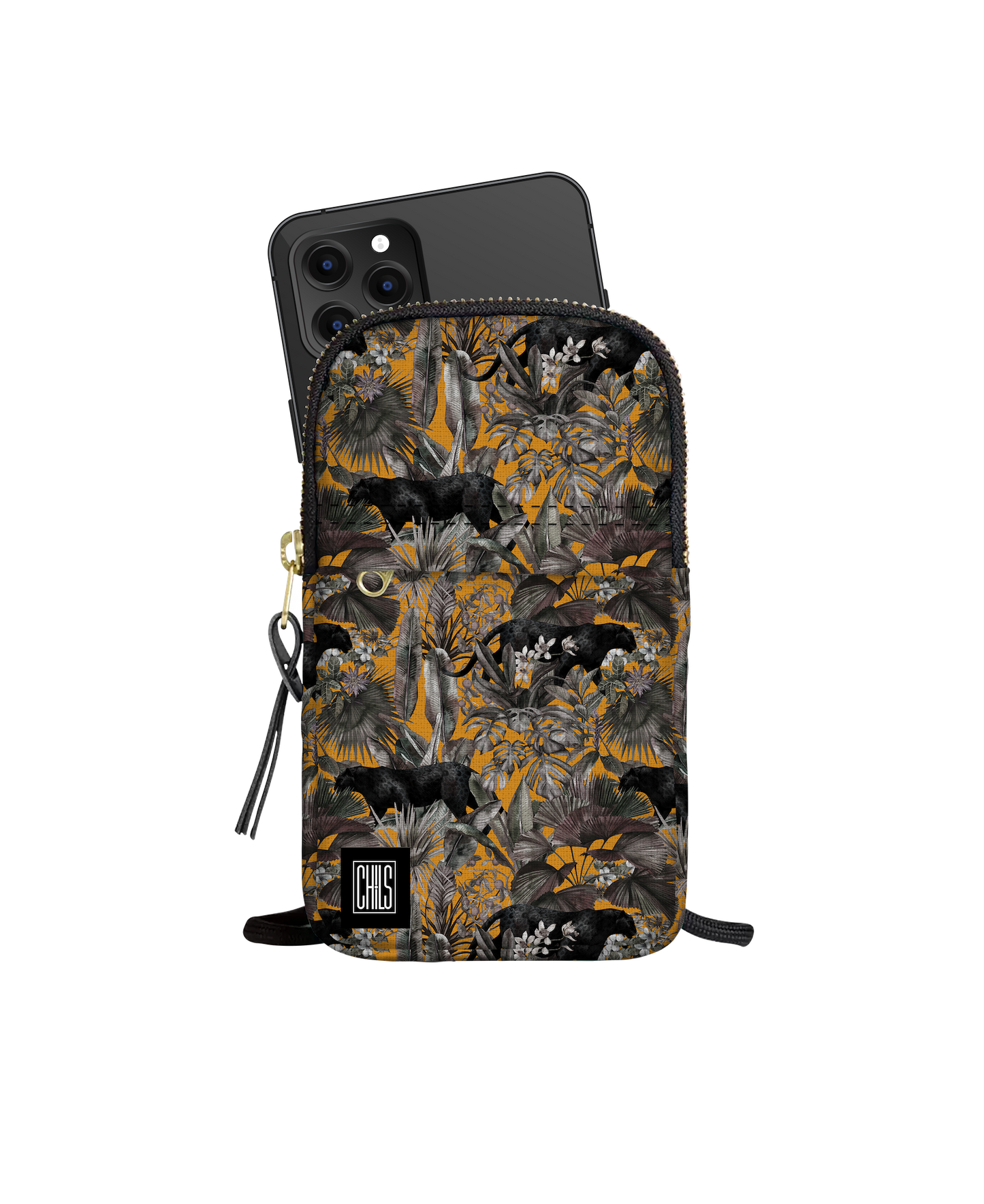 Pochette Téléphone | Collection Jungle Savane | "Panthères en Marche"
