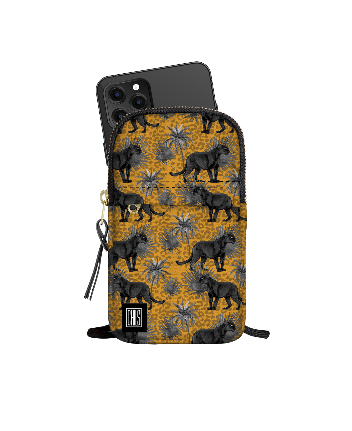 Pochette Téléphone | Collection Jungle Savane | "Panthères Sauvages"