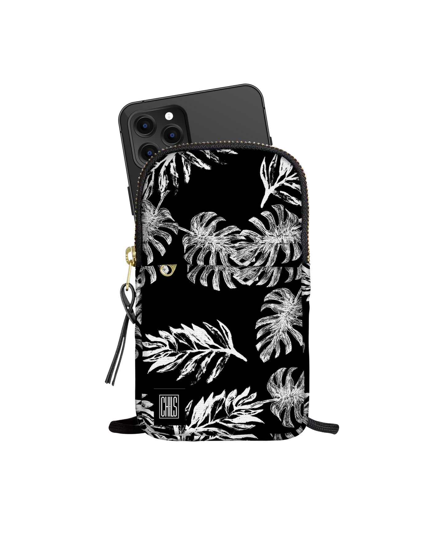 Porte Téléphone | Collection Tropical Ethnic | Noir Exotique