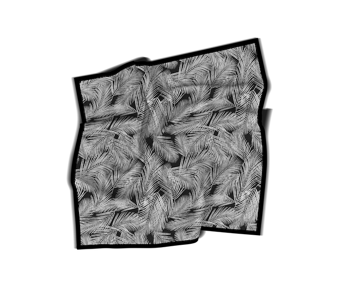 Carré en Soie Technique | Collection Tropical Ethnic | Palmes d’Automne