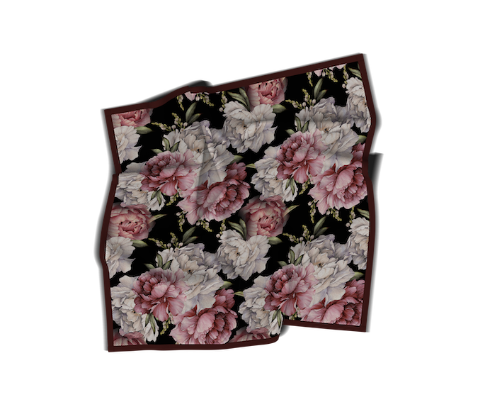 Carré en Soie Technique | Collection Floral | Opulence des Pivoines