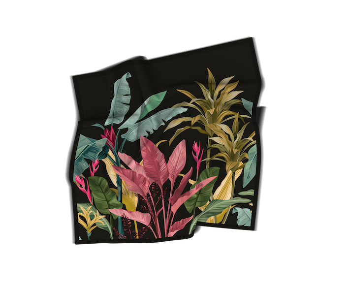 Carré soyeux | Collection Tropical | “Feuillage Déstructuré”