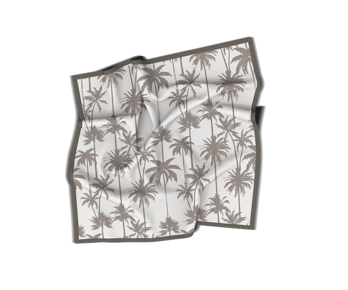 Carré en soie technique | Collection Muted Tones | Palmiers Greige