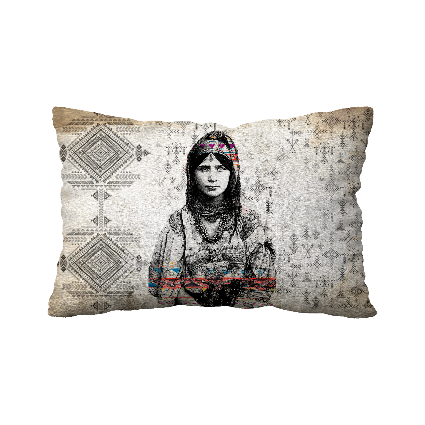 Coussin Rectangle | Collection Berbère | Azilal – Frise Colorée