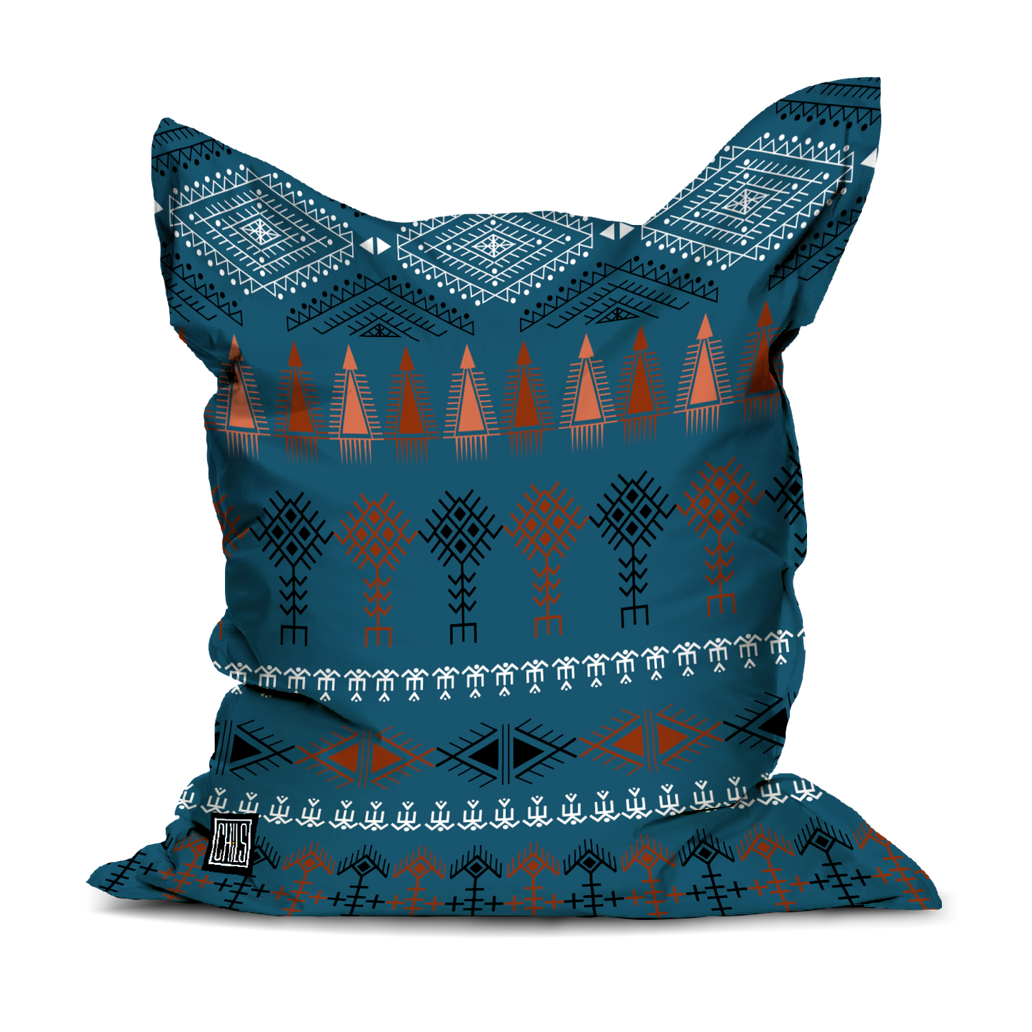 Pouf Géant | Collection Berbère | Amulette Berbère – Bleu & Harmonie