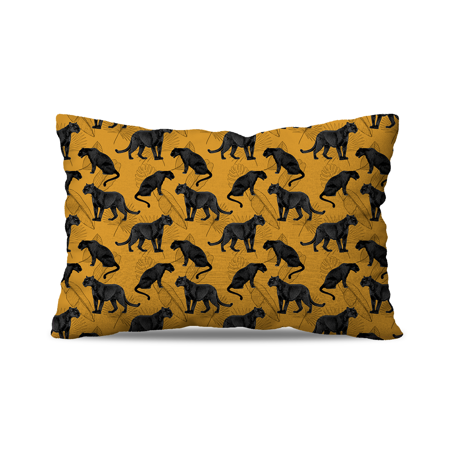 Coussin Rectangulaire | Collection Jungle Savane | "Panthères et Palmes"