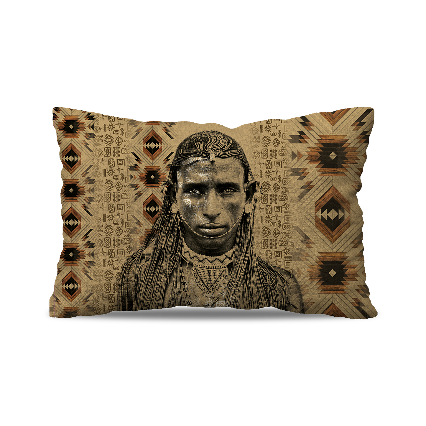 Coussin Rectangle | Collection African Ethnic | Guerrier des Savanes