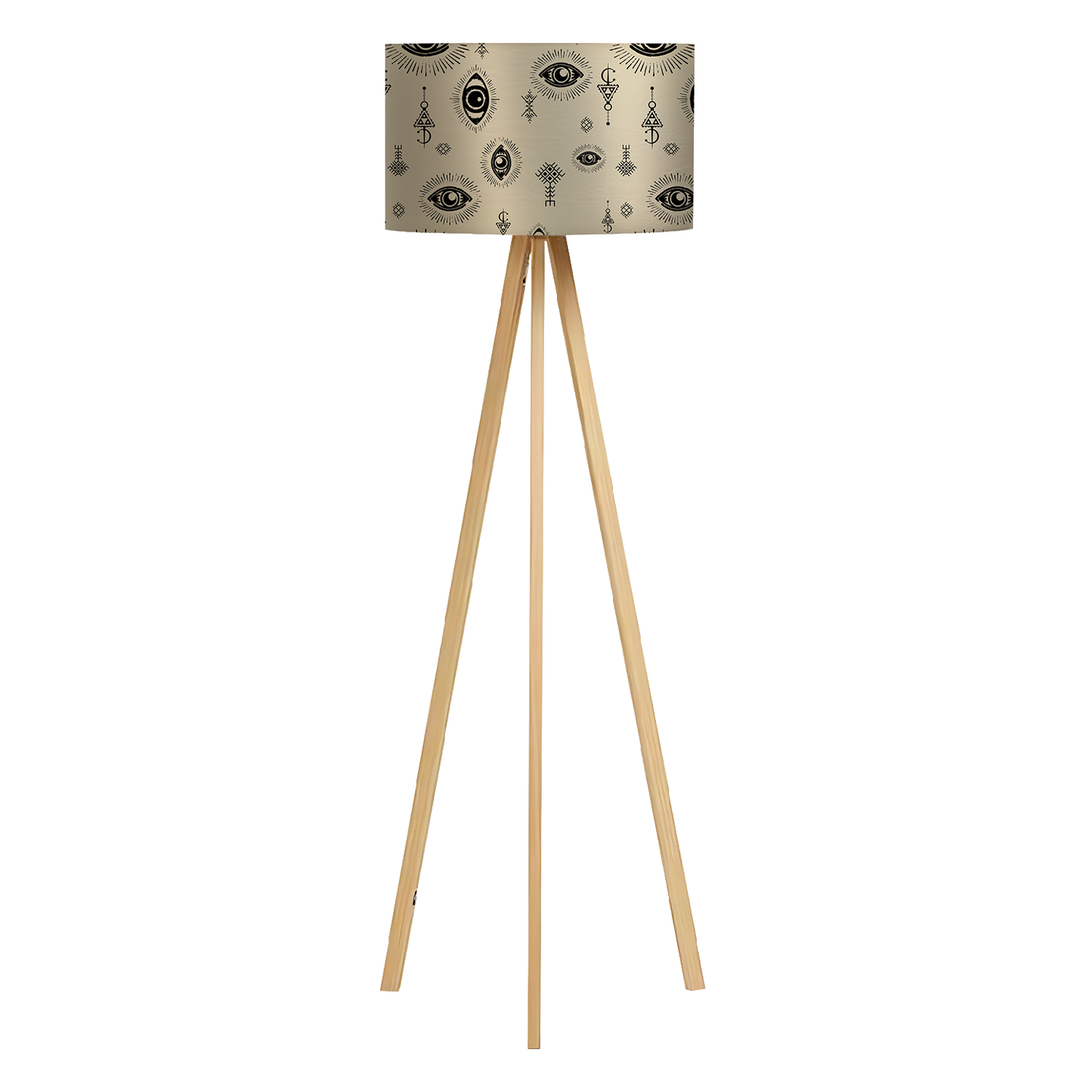 Lampe à pied avec Abat-Jour | Collection Berbère | Ayn El Qamar Noir & Beige