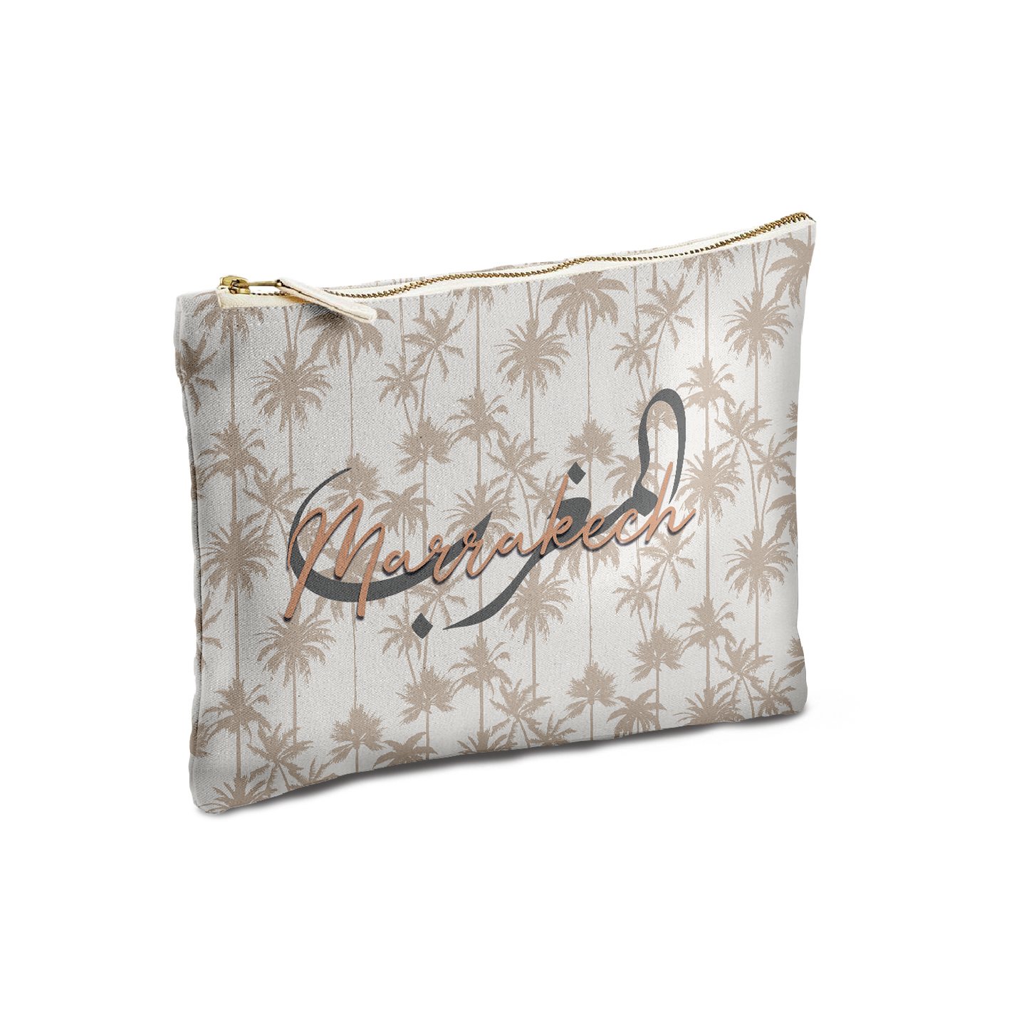 Pochette & Mini-Pochette | Collection Muted Tones | Palmiers Beige – Maroc Marrakech