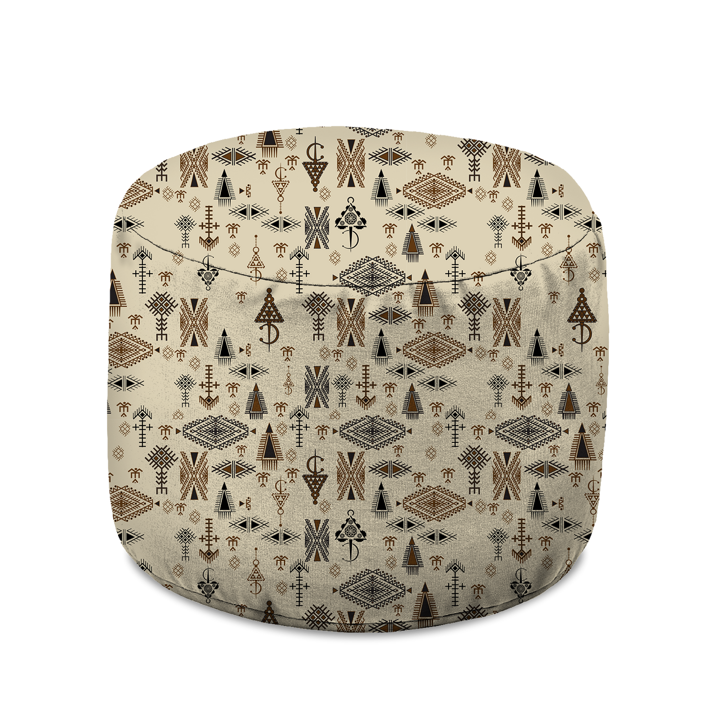 Pouf Rond | Collection Berbère | Fibules et Tatouages