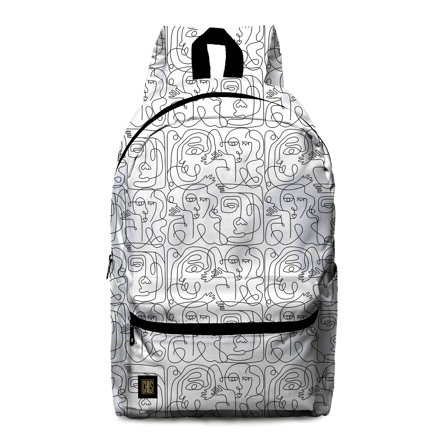 Sac à Dos | Collection One Line | "Visages Abstraits - Noir et Blanc"