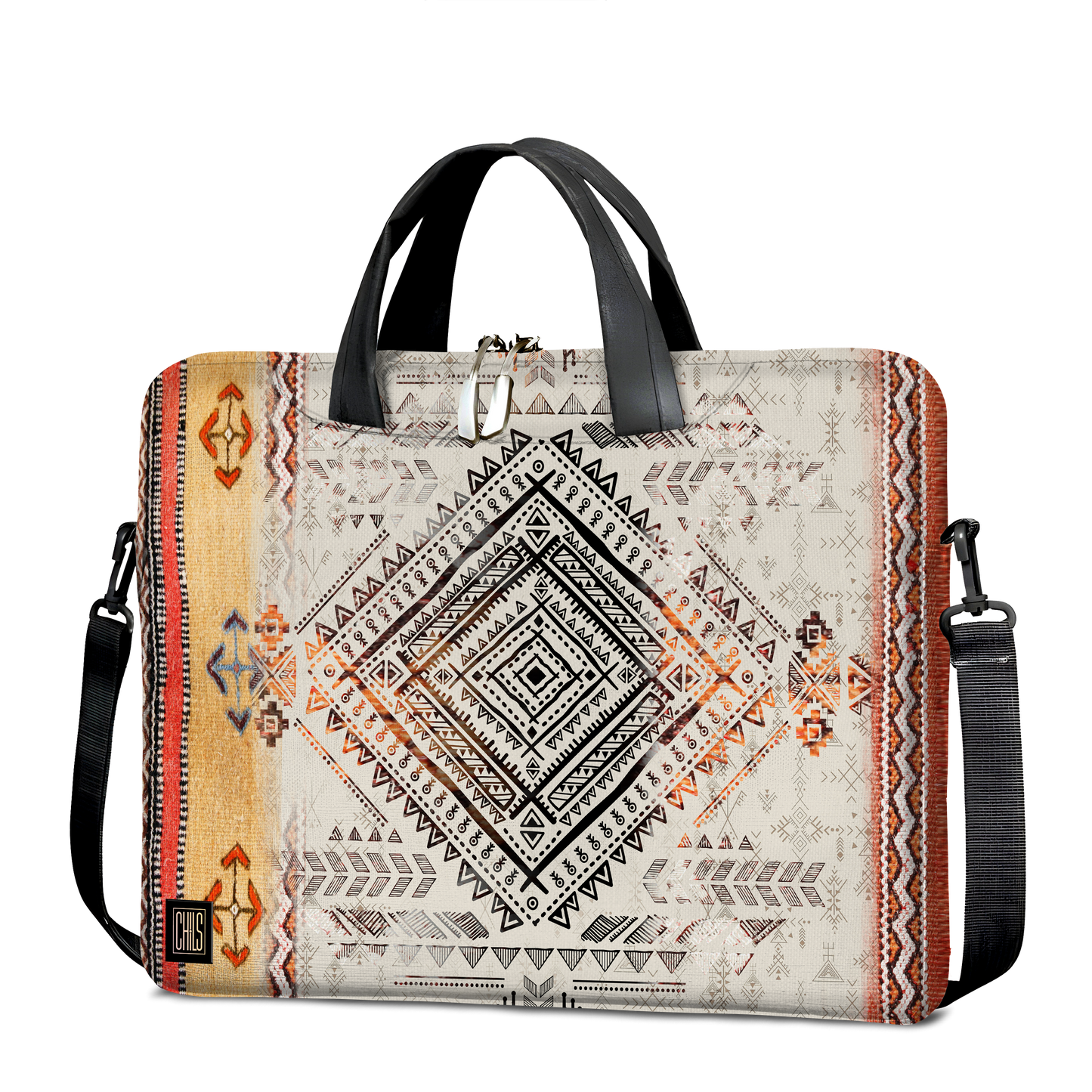 Sac à Bandoulière pour Ordinateur | Collection Berbère | “Losange Protecteur”