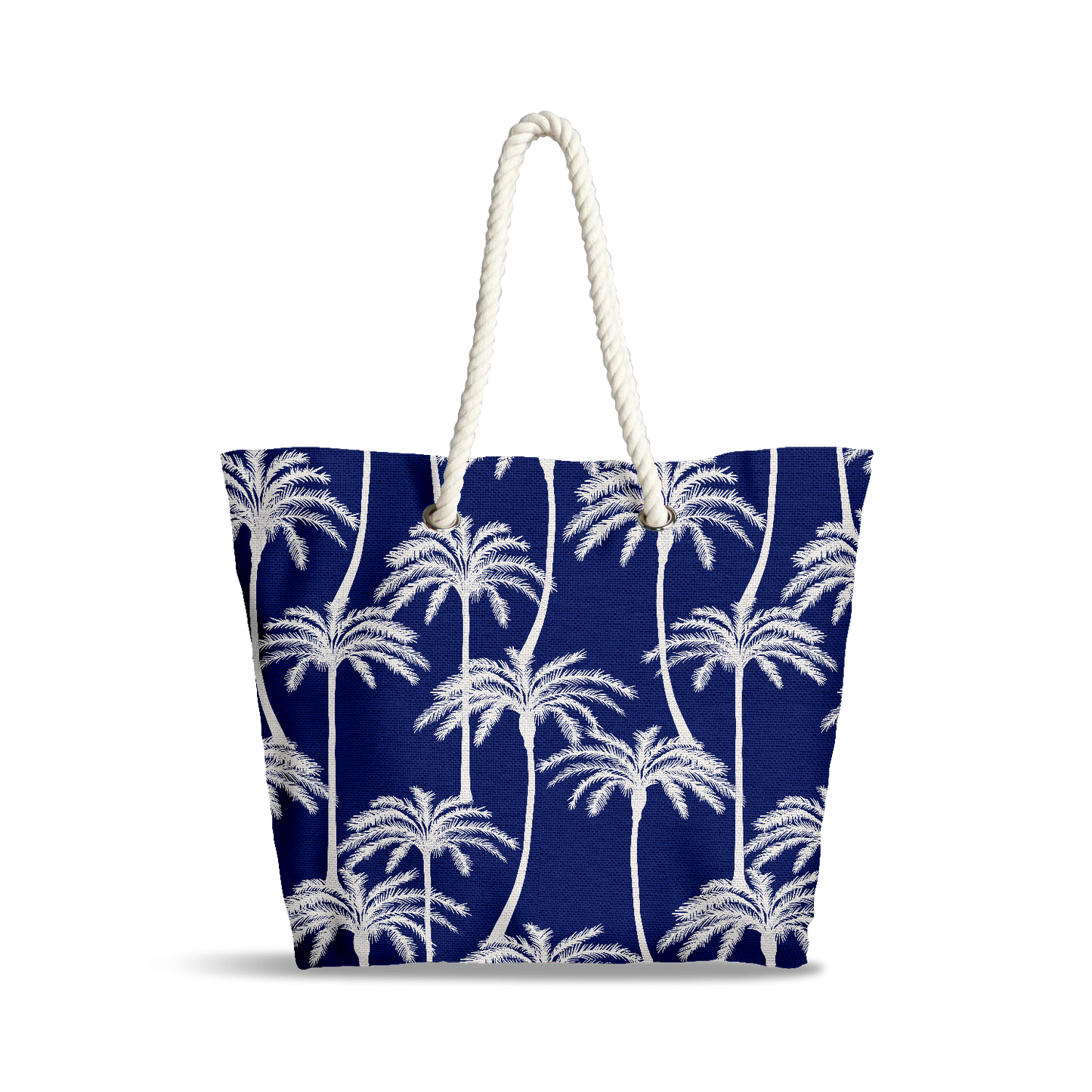 Sac Cabas | Collection Ocean Blue | Palmiers Blancs