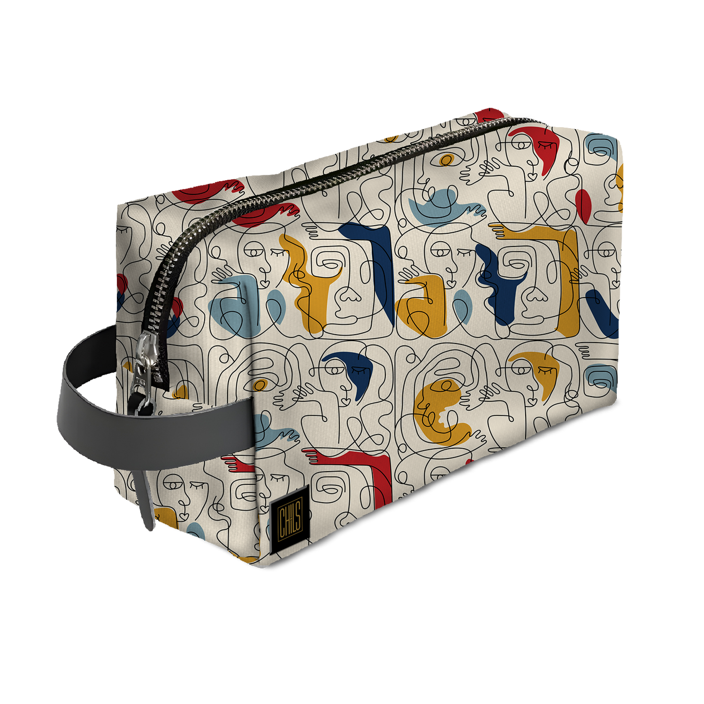 Trousse de Voyage | Collection One Line | "Visages Abstraits – Coloré"