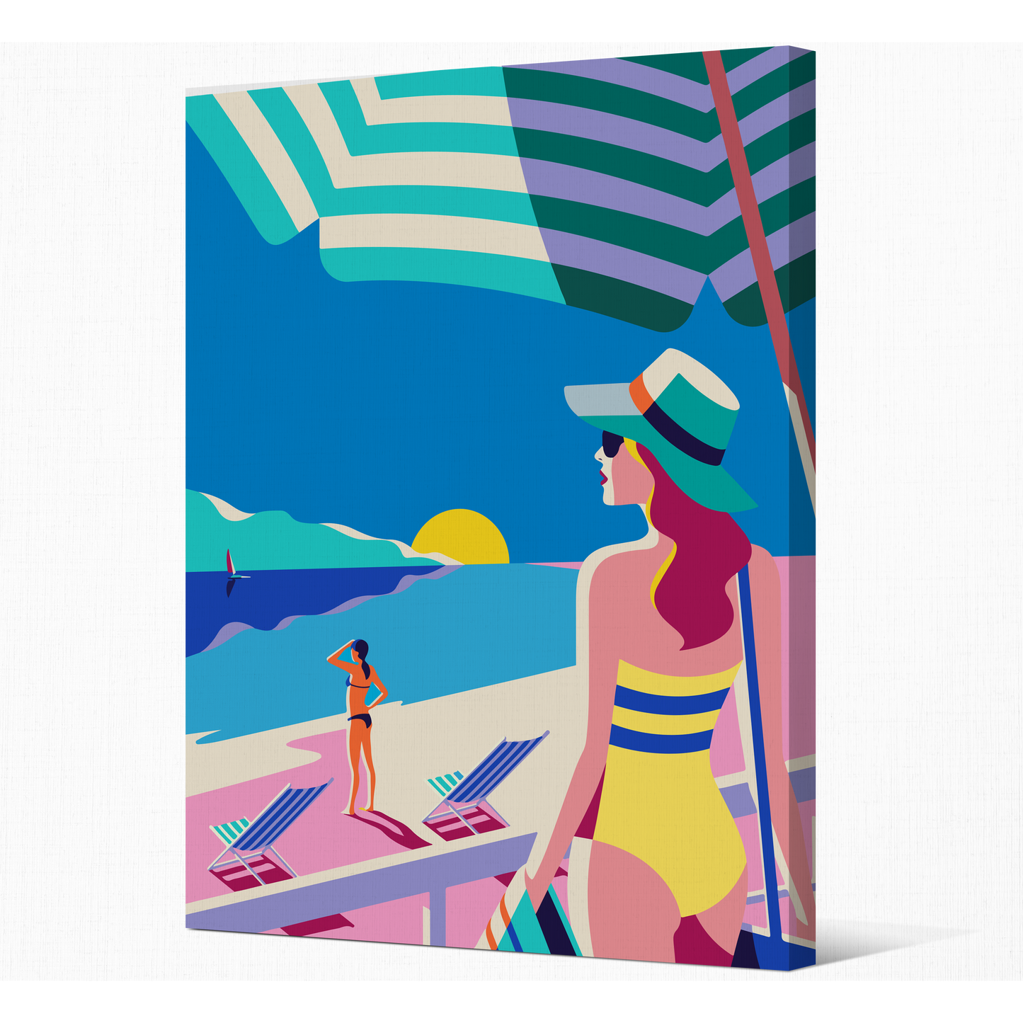 Toile sur Châssis | Collection Summer Contrast | Rétro Plage