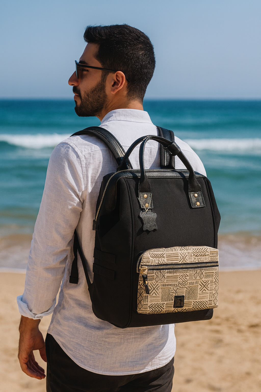 Sac à dos Oasis| Collection Exclusive | Moroccan Legacy - Bogolan Beige