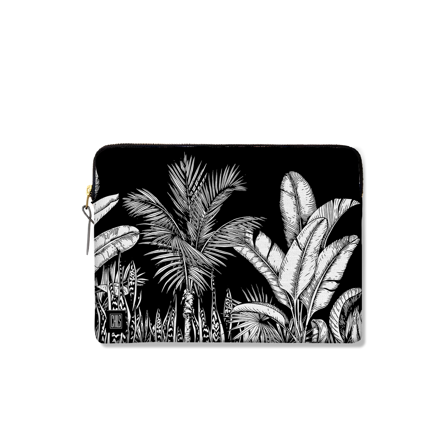 Housse Ordinateur & Tablette | Collection Tropical Ethnic | Tropiques Luxuriantes – Noir Intense V2