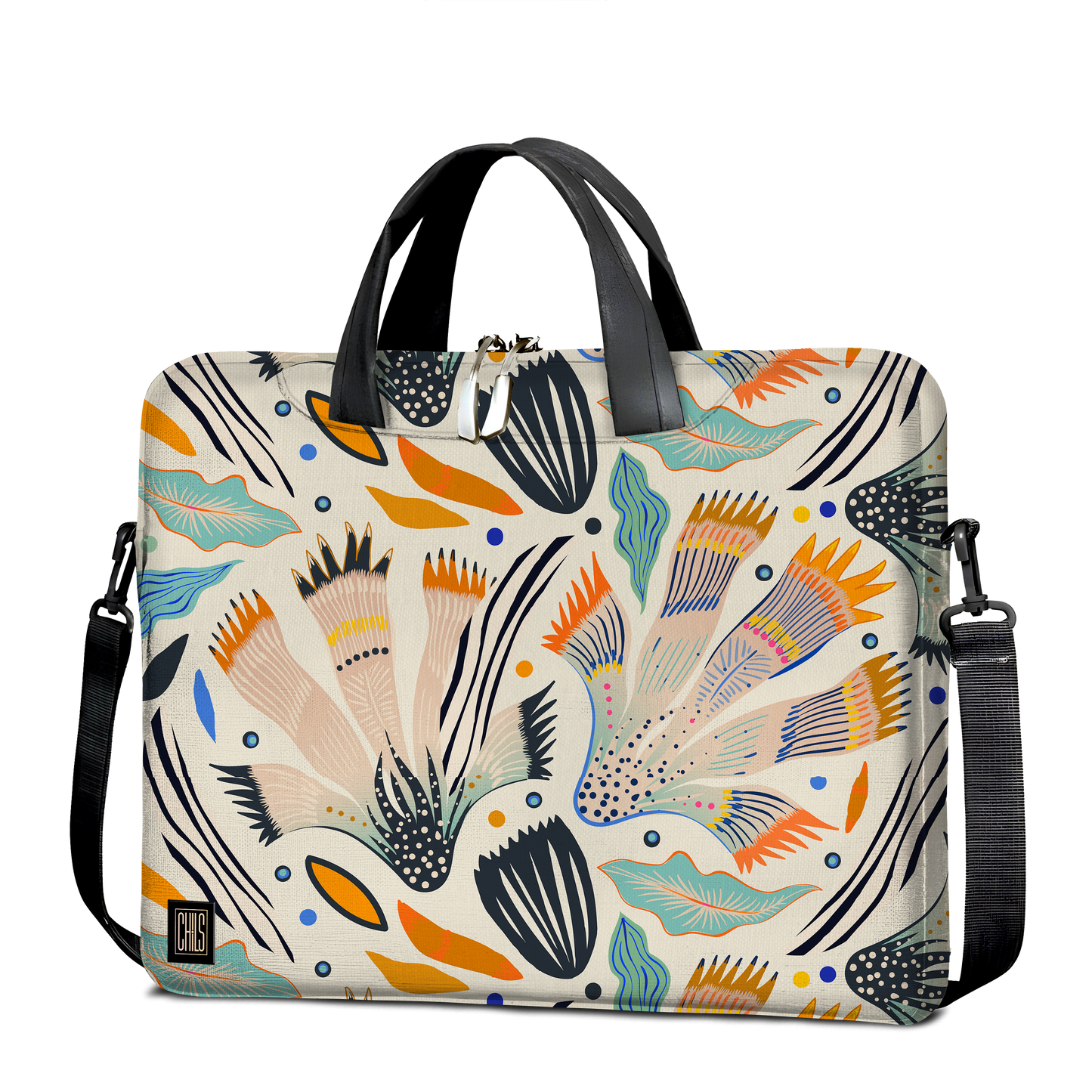 Sac à Bandoulière | Collection Floral | Motifs Floraux Stylisés Turquoise