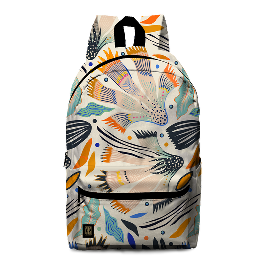 Sac à Dos | Collection Floral | Motifs Floraux Stylisés Turquoise