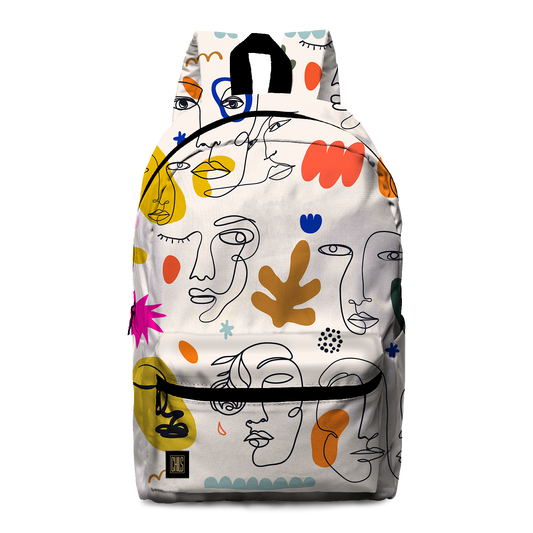 Sac à Dos | Collection One Line | Portraits en Couleurs – Fond Blanc Cassé