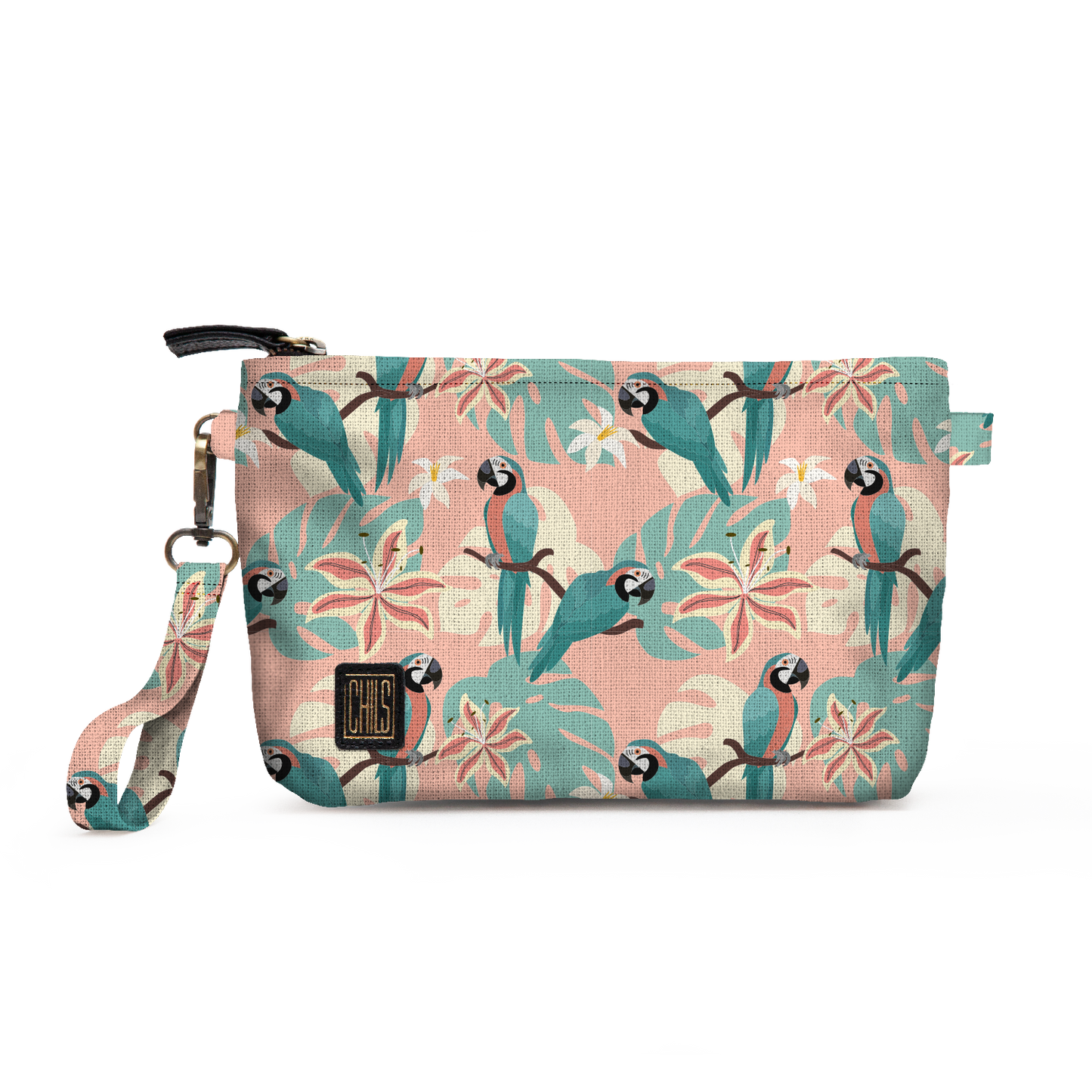 Trousse Vanity | Collection Floral | Perroquets Pastel