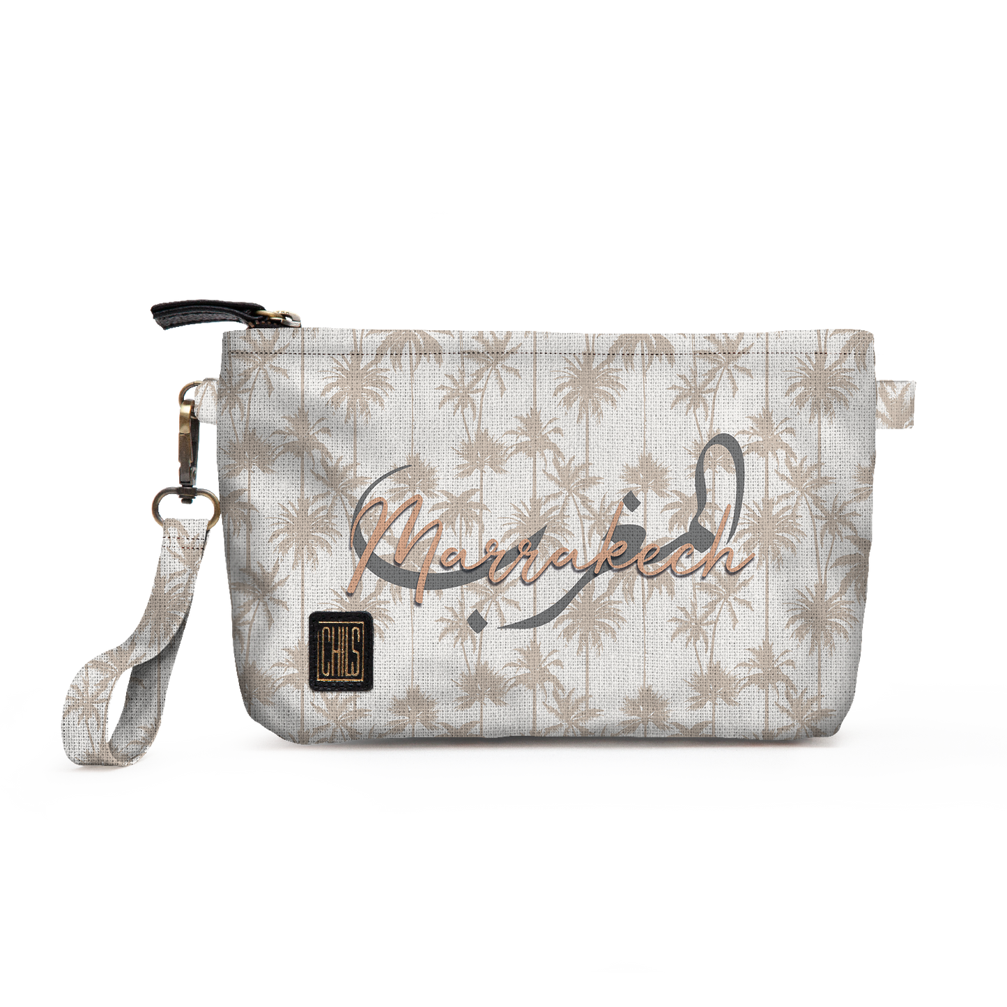 Trousse Vanity | Collection Muted Tones | Palmiers Beige – Maroc Marrakech