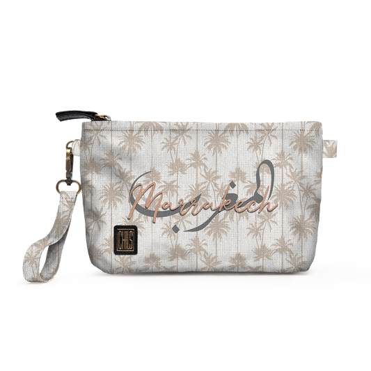 Trousse Vanity | Collection Muted Tones | Palmiers Beige – Maroc Marrakech