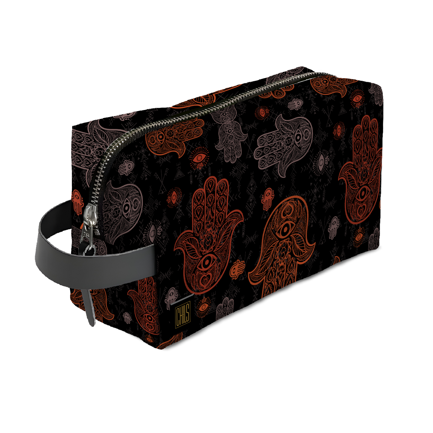 Trousse de Voyage | Collection Berbère | Khmissa – Ombre Sacrée – Rouge & Gris