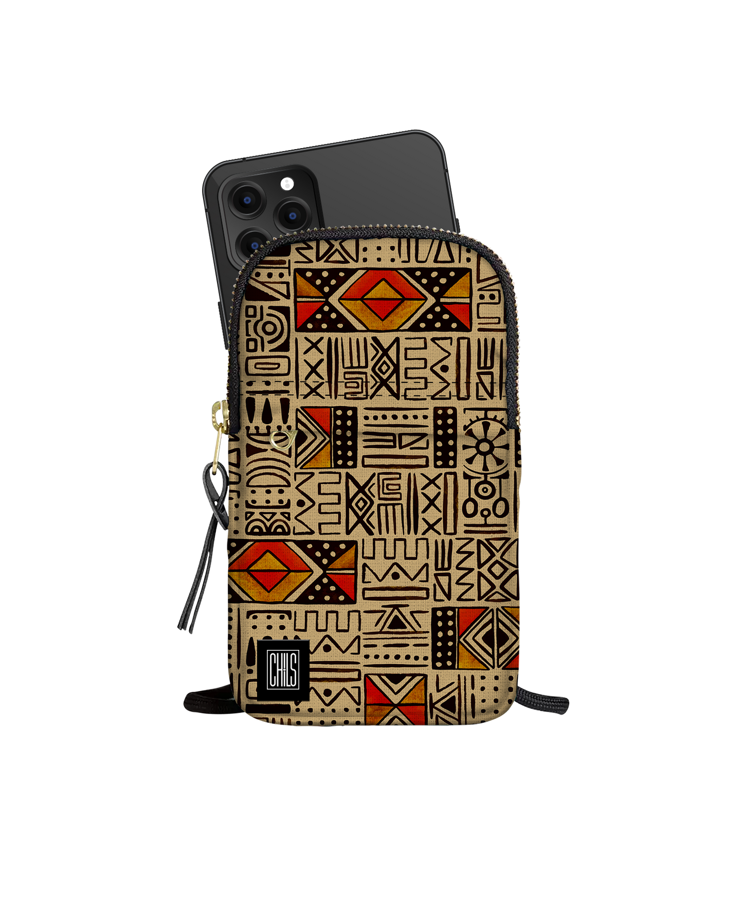 Porte Téléphone | Collection African Ethnic | Mélange Tribal – Beige