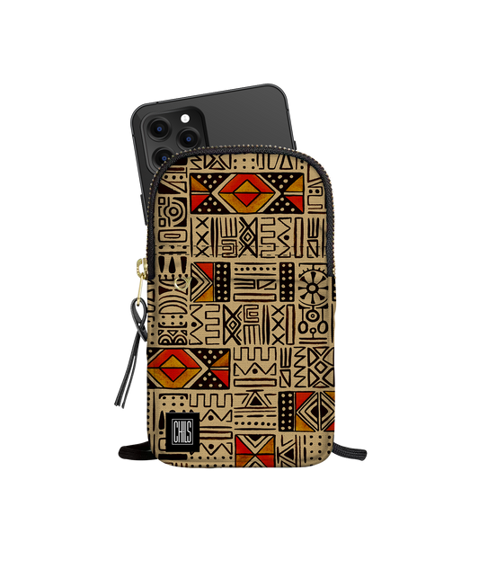 Porte Téléphone | Collection African Ethnic | Mélange Tribal – Beige