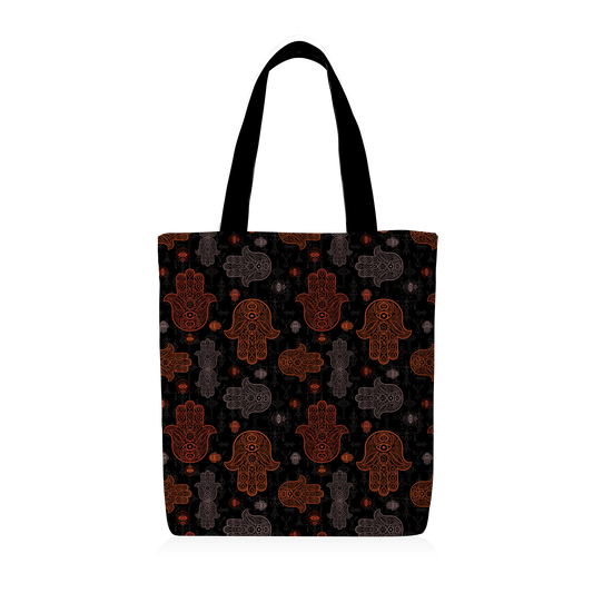 Tote Bag | Collection Berbère | Khmissa – Ombre Sacrée – Rouge & Gris
