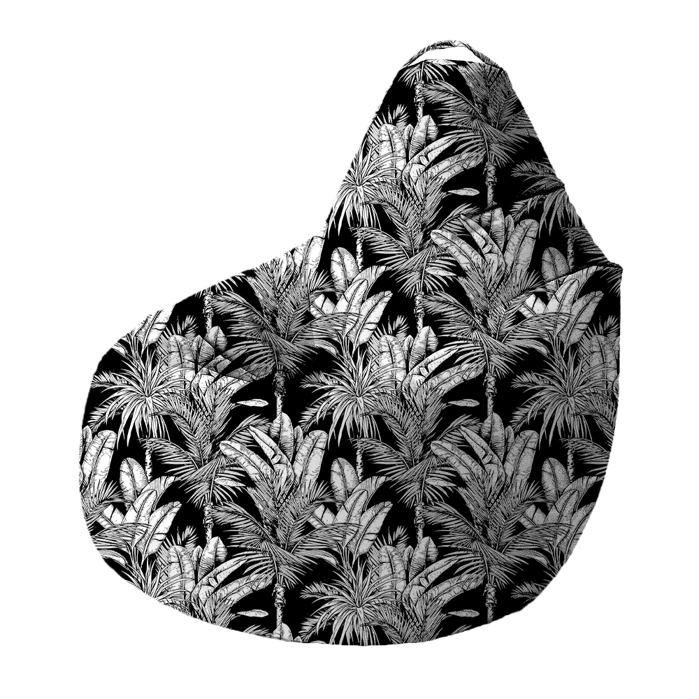 Bean Bag | Collection Tropical Ethnic | Tropiques Luxuriantes – Noir Intense – Pattern