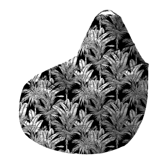 Bean Bag | Collection Tropical Ethnic | Tropiques Luxuriantes – Noir Intense – Pattern
